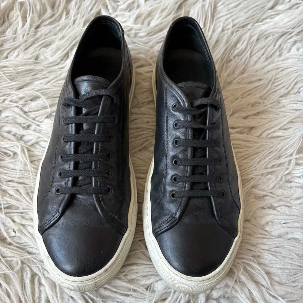 Common Projects Women’s Original Achilles Black Leather Low-Top Sneakers Size 40
